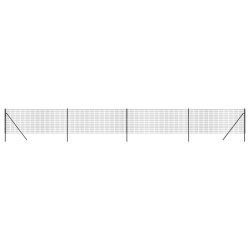 vidaXL Maschendrahtzaun Anthrazit 1,1x10 m Verzinkter Stahl