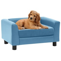 vidaXL Hundesofa Schaumstoffkissen Türkis 60x43x30cm Plüsch Kunstleder