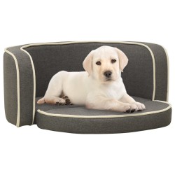 vidaXL Klappbares Hundesofa 76x71x30 cm Waschbare Kissen Leinen Grau