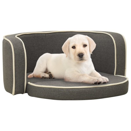 vidaXL Klappbares Hundesofa 76x71x30 cm Waschbare Kissen Leinen Grau