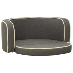 vidaXL Klappbares Hundesofa 76x71x30 cm Waschbare Kissen Leinen Grau