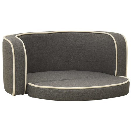 vidaXL Klappbares Hundesofa 76x71x30 cm Waschbare Kissen Leinen Grau