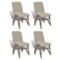 vidaXL Esszimmerstühle 4 Stk. Beige Stoff und Massivholz Eiche vidaXL Esszimmerstühle 4 Stk. Beige Stoff und Massivholz Eiche