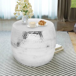 vidaXL Couchtisch Silbern Rund Aluminium 