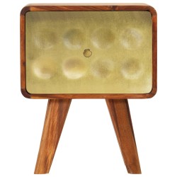 vidaXL Nachttisch Massivholz mit Golddruck 49 x 40 x 30 cm