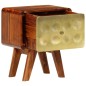vidaXL Nachttisch Massivholz mit Golddruck 49 x 40 x 30 cm vidaXL Nachttisch Massivholz mit Golddruck 49 x 40 x 30 cm