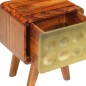 vidaXL Nachttisch Massivholz mit Golddruck 49 x 40 x 30 cm vidaXL Nachttisch Massivholz mit Golddruck 49 x 40 x 30 cm