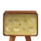 vidaXL Nachttisch Massivholz mit Golddruck 49 x 40 x 30 cm vidaXL Nachttisch Massivholz mit Golddruck 49 x 40 x 30 cm