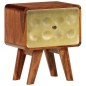 vidaXL Nachttisch Massivholz mit Golddruck 49 x 40 x 30 cm vidaXL Nachttisch Massivholz mit Golddruck 49 x 40 x 30 cm
