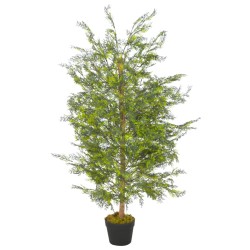 vidaXL Künstliche Pflanze Zypresse mit Topf Grün 120 cm