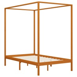 vidaXL Himmelbett-Gestell Honigbraun Massivholz Kiefer 140 x 200 cm