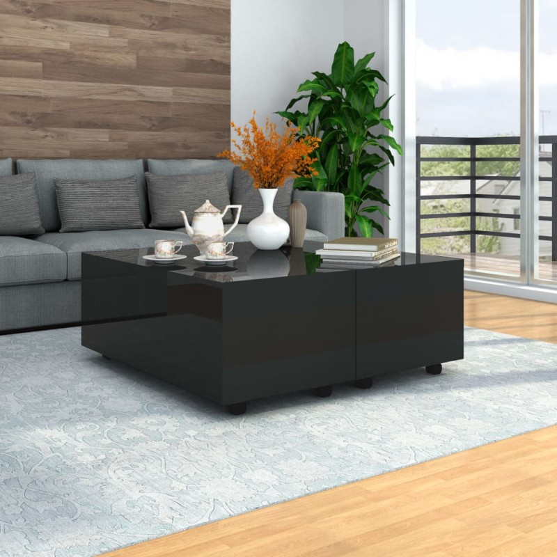 vidaXL Couchtisch Hochglanz-Schwarz 100x100x35 cm vidaXL Couchtisch Hochglanz-Schwarz 100x100x35 cm