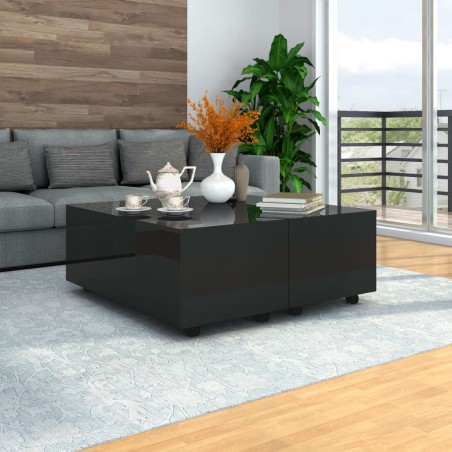 vidaXL Couchtisch Hochglanz-Schwarz 100x100x35 cm