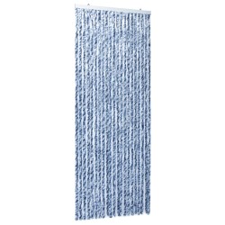 vidaXL Insektenschutz-Vorhang Blau, Weiß und Silbern 90x220cm Chenille