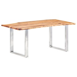 vidaXL Esstisch mit Baumkanten Akazie Masivholz 200 cm 3,8 cm 