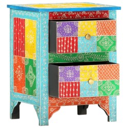 vidaXL Handbemalter Nachttisch 40×30×50 cm Mango Massivholz 
