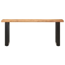 vidaXL Sitzbank mit Naturkanten 110 cm Akazie Massivholz und Stahl