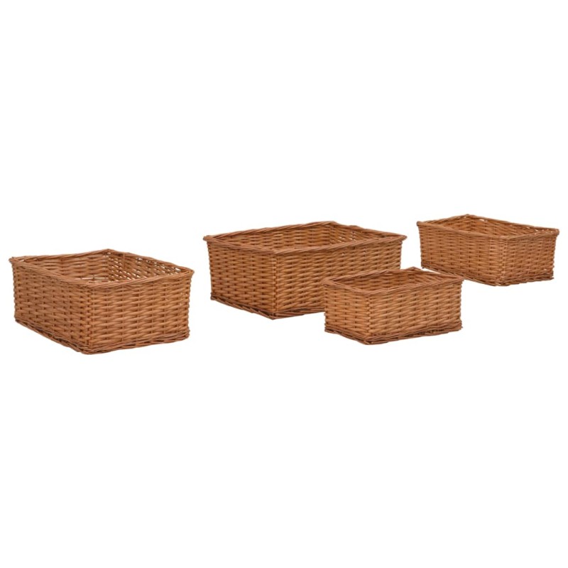 vidaXL 4-tlg. Korb-Set Ineinander Schachtelbar Braun Weidengeflecht vidaXL 4-tlg. Korb-Set Ineinander Schachtelbar Braun Weidengeflecht