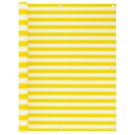 vidaXL Balkon-Sichtschutz Gelb und Weiß 120x400 cm HDPE