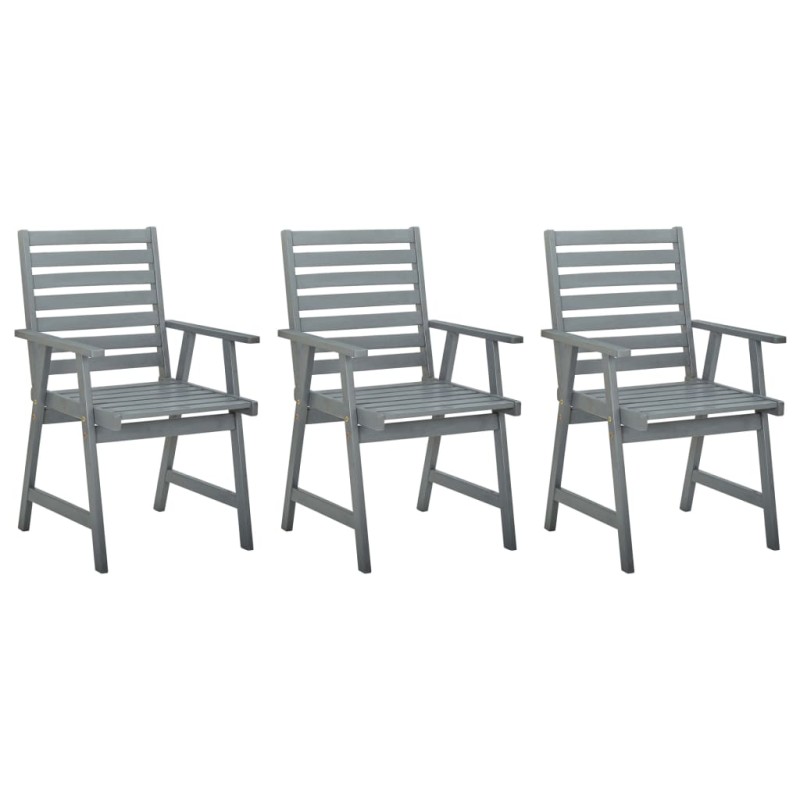 vidaXL Garten-Essstühle 3 Stk. Grau Massivholz Akazie vidaXL Garten-Essstühle 3 Stk. Grau Massivholz Akazie