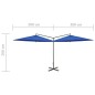 vidaXL Doppel-Sonnenschirm mit Stahlmast Azurblau 600 cm vidaXL Doppel-Sonnenschirm mit Stahlmast Azurblau 600 cm