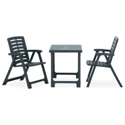 vidaXL 3-tlg. Bistro-Set Klappbar Kunststoff Grün