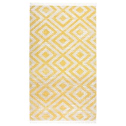 vidaXL Outdoor-Teppich Flachgewebe 115x170 cm Gelb und Beige