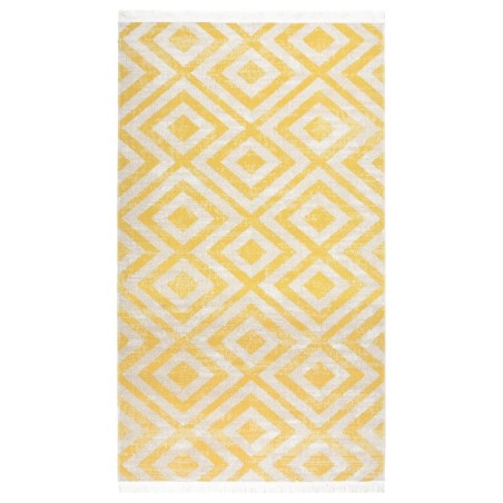 vidaXL Outdoor-Teppich Flachgewebe 115x170 cm Gelb und Beige