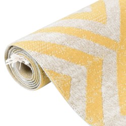 vidaXL Outdoor-Teppich Flachgewebe 115x170 cm Gelb und Beige
