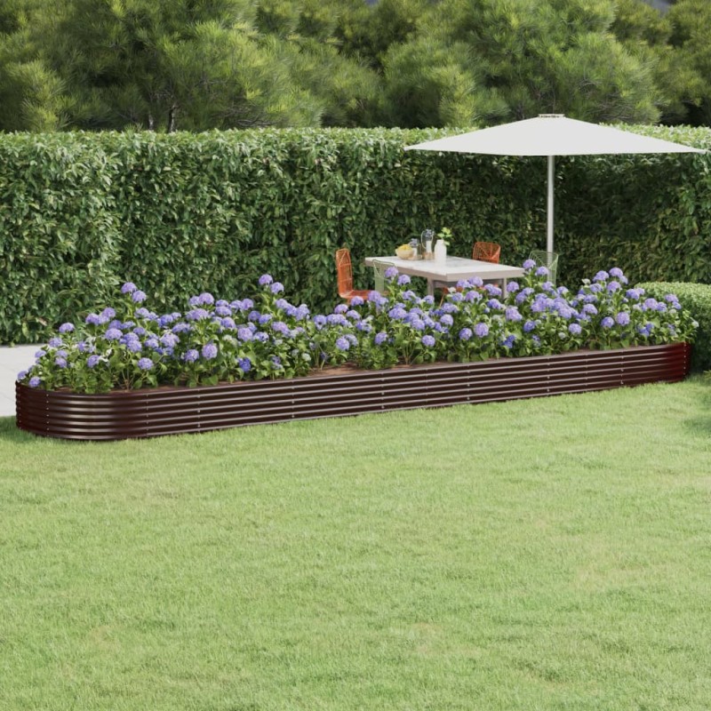 vidaXL Hochbeet Pulverbeschichteter Stahl 600x140x36 cm Braun vidaXL Hochbeet Pulverbeschichteter Stahl 600x140x36 cm Braun