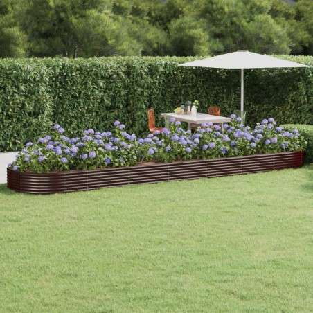 vidaXL Hochbeet Pulverbeschichteter Stahl 600x140x36 cm Braun