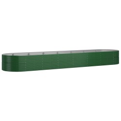 vidaXL Hochbeet Pulverbeschichteter Stahl 584x140x68 cm Grün