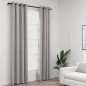 vidaXL Verdunkelungsvorhänge Ösen Leinenoptik 2 Stk. Grau 140x245 cm vidaXL Verdunkelungsvorhänge Ösen Leinenoptik 2 Stk. Grau 140x245 cm