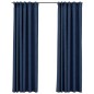 vidaXL Verdunkelungsvorhänge Haken Leinenoptik 2 Stk. Blau 140x225cm vidaXL Verdunkelungsvorhänge Haken Leinenoptik 2 Stk. Blau 140x225cm
