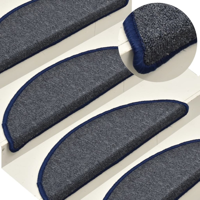 vidaXL Treppenmatten 15 Stk. Dunkelgrau und Blau 65x24x4 cm vidaXL Treppenmatten 15 Stk. Dunkelgrau und Blau 65x24x4 cm