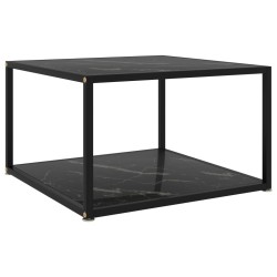 vidaXL Couchtisch Schwarz 60x60x35 cm Hartglas