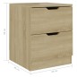 vidaXL Nachttisch Sonoma-Eiche 40x40x50 cm Spanplatte vidaXL Nachttisch Sonoma-Eiche 40x40x50 cm Spanplatte