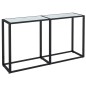 vidaXL Konsolentisch Weiß Marmor-Optik 140x35x75,5 cm Hartglas vidaXL Konsolentisch Weiß Marmor-Optik 140x35x75,5 cm Hartglas