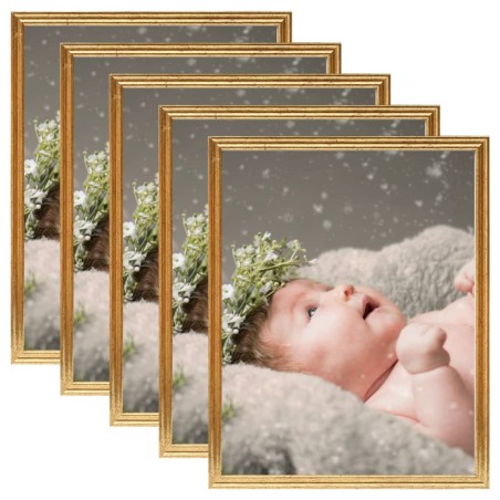 vidaXL Bilderrahmen Collage 5 Stk. für Wand Tisch Golden 70x90 cm MDF