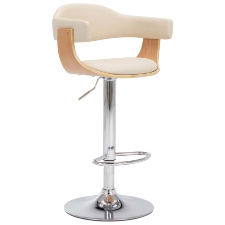 vidaXL Barhocker 2 Stk. Creme Bugholz und Kunstleder 