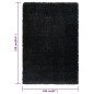 vidaXL Shaggy-Teppich Hochflor Schwarz 160x230 cm 50 mm vidaXL Shaggy-Teppich Hochflor Schwarz 160x230 cm 50 mm