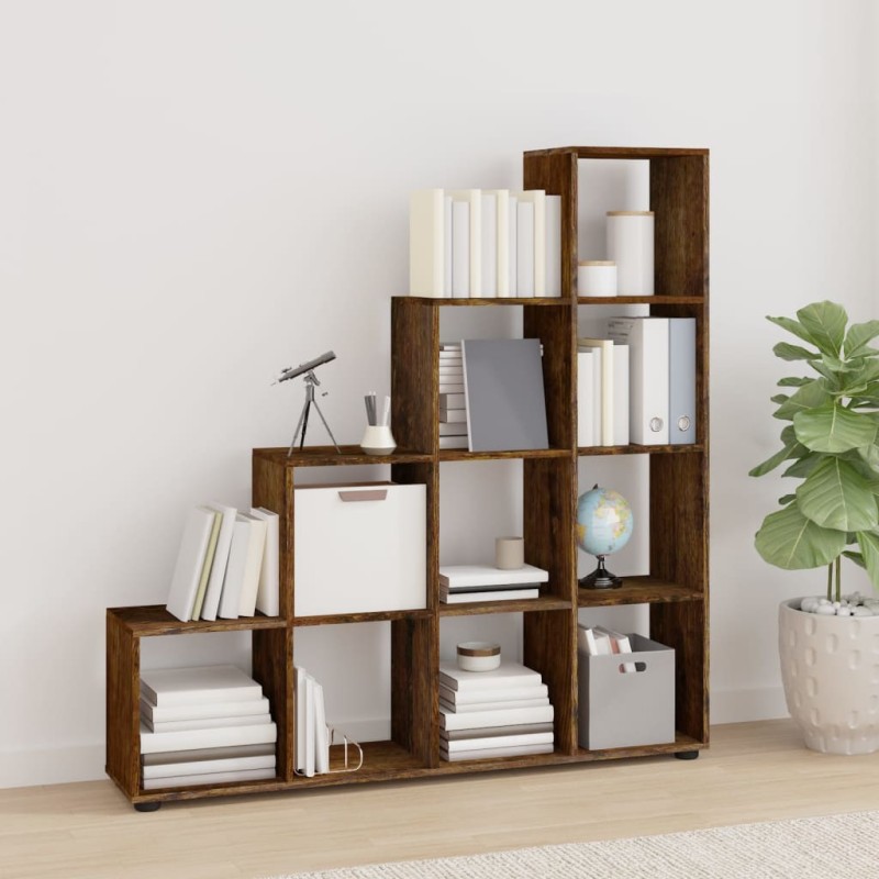 vidaXL Treppenregal Räuchereiche 142 cm Holzwerkstoff vidaXL Treppenregal Räuchereiche 142 cm Holzwerkstoff
