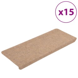 vidaXL Stufenmatten Selbstklebend 15 Stk. 65x24,5x3,5 cm Beige