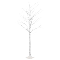 vidaXL LED-Birke Warmweiß 128 LEDs 220 cm