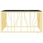 vidaXL Couchtisch Golden 80x80x40 cm Edelstahl und Glas vidaXL Couchtisch Golden 80x80x40 cm Edelstahl und Glas