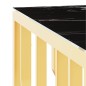 vidaXL Couchtisch Golden 80x80x40 cm Edelstahl und Glas vidaXL Couchtisch Golden 80x80x40 cm Edelstahl und Glas