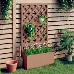 vidaXL Blumenkasten mit Rankgitter Braun 65x33x135 cm WPC