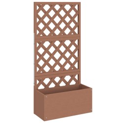 vidaXL Blumenkasten mit Rankgitter Braun 65x33x135 cm WPC