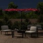 vidaXL Doppelsonnenschirm mit LEDs Bordeauxrot 316x240 cm vidaXL Doppelsonnenschirm mit LEDs Bordeauxrot 316x240 cm