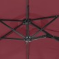 vidaXL Doppelsonnenschirm mit LEDs Bordeauxrot 316x240 cm vidaXL Doppelsonnenschirm mit LEDs Bordeauxrot 316x240 cm